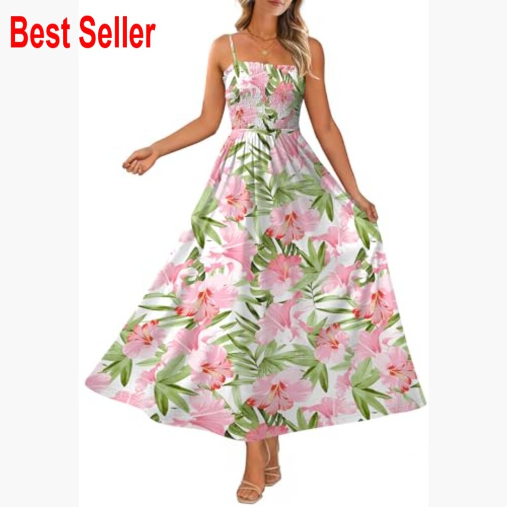 Polyester Spandex Spaghetti Strap Maxi Dress with… - image 2